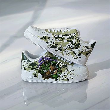 Обувь ручной работы. Ярмарка Мастеров - ручная работа Кастомные кроссовки nike AF1 , ручная роспись, Черепашки-ниндзя. Handmade.