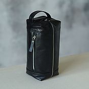 Сумки и аксессуары handmade. Livemaster - original item Men`s toiletry case made of genuine leather (Black). Handmade.