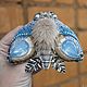 Order Brooch-pendant with fur 'Moth in the blue'. Anastasiya Kozlova. Livemaster. . Brooches Фото №3