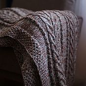 Для дома и интерьера handmade. Livemaster - original item Knitted melange plaid Cocoa with ice. Handmade.