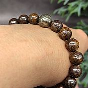 Украшения handmade. Livemaster - original item Men`s bracelet made of natural stones bronzite and pyrite. Handmade.