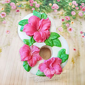 Косметика ручной работы handmade. Livemaster - original item Soap Eight with hibiscus handmade flowers as a gift on March 8th. Handmade.