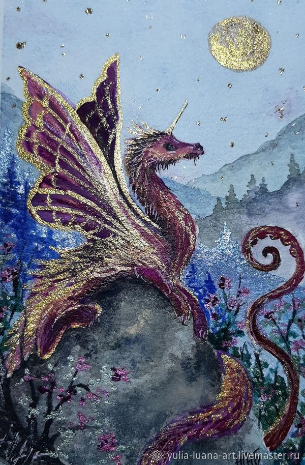 Новогодние мини-открытки с драконами