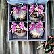 Order Set of 4 Christmas balls with photos in a box. Gracilis (Workshop Elena Sugar). Livemaster. . Box Фото №3