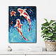 Painting with fish, koi carp in the pond, painting as a gift. Pictures. begunova-art. Online shopping on My Livemaster.  Фото №2