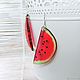 Transparent Resin Earrings Watermelon Earrings Fruit Berry Earrings For Children. Earrings. WonderLand. My Livemaster. Фото №4