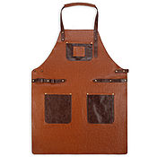 Для дома и интерьера handmade. Livemaster - original item Leather apron (red with brown). Handmade.