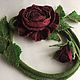 Belt felted rose color Marsala with a Bud, Belt, Korolev,  Фото №1