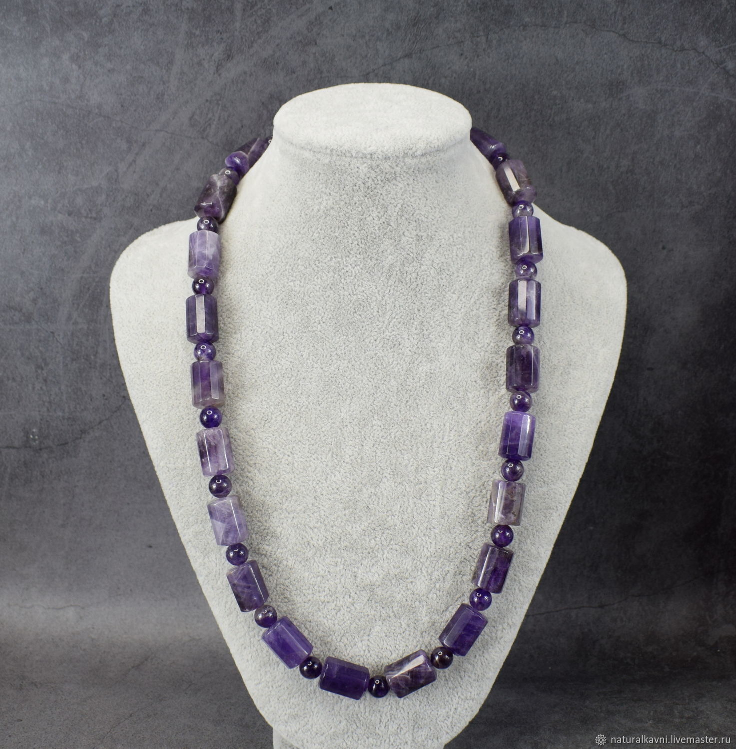 Necklace natural stone amethyst, Necklace, Moscow,  Фото №1