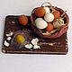 Food for dolls - Board with eggs for dollhouse miniature 1 12, Doll food, Schyolkovo,  Фото №1