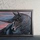 Painting Black Horse at sunset oil on canvas. Pictures. Картины для души Virgo gallery. My Livemaster. Фото №5