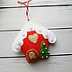 Christmas tree toy made of felt in the shape of a house. Christmas decorations. Natka-chudinka. My Livemaster. Фото №6