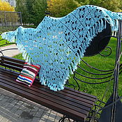 Аксессуары handmade. Livemaster - original item Knitted shawl TURQUOISE. Handmade.