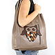Bag Cappuccino Taup Bag with Applique Owl Autumn Bag. Sacks. BagsByKaterinaKlestova (kklestova). Online shopping on My Livemaster.  Фото №2