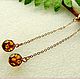 amber. Earrings 'Peas' amber gold plated. Earrings. Frollena II. Natural Baltic amber. My Livemaster. Фото №6