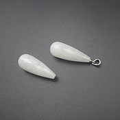 Материалы для творчества handmade. Livemaster - original item White quartzite faceted pear 10h25 mm. Handmade.
