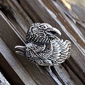 Украшения handmade. Livemaster - original item Odin`s Silver Crow Ring. Handmade.