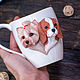 Order A mug with two pets. Portrait. artroombullibull. Livemaster. . Mugs and cups Фото №3