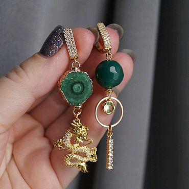 Украшения ручной работы. Ярмарка Мастеров - ручная работа Серьги " Дракон". Handmade.