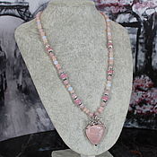 Украшения handmade. Livemaster - original item Necklace with a pendant of rose quartz 
