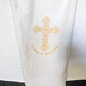 Работы для детей, handmade. Livemaster - original item Terry towel 140/70 Save and preserve the baptismal. Handmade.