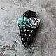 Brooch beaded ice Cream black. Brooches. hatalliknit. Online shopping on My Livemaster.  Фото №2