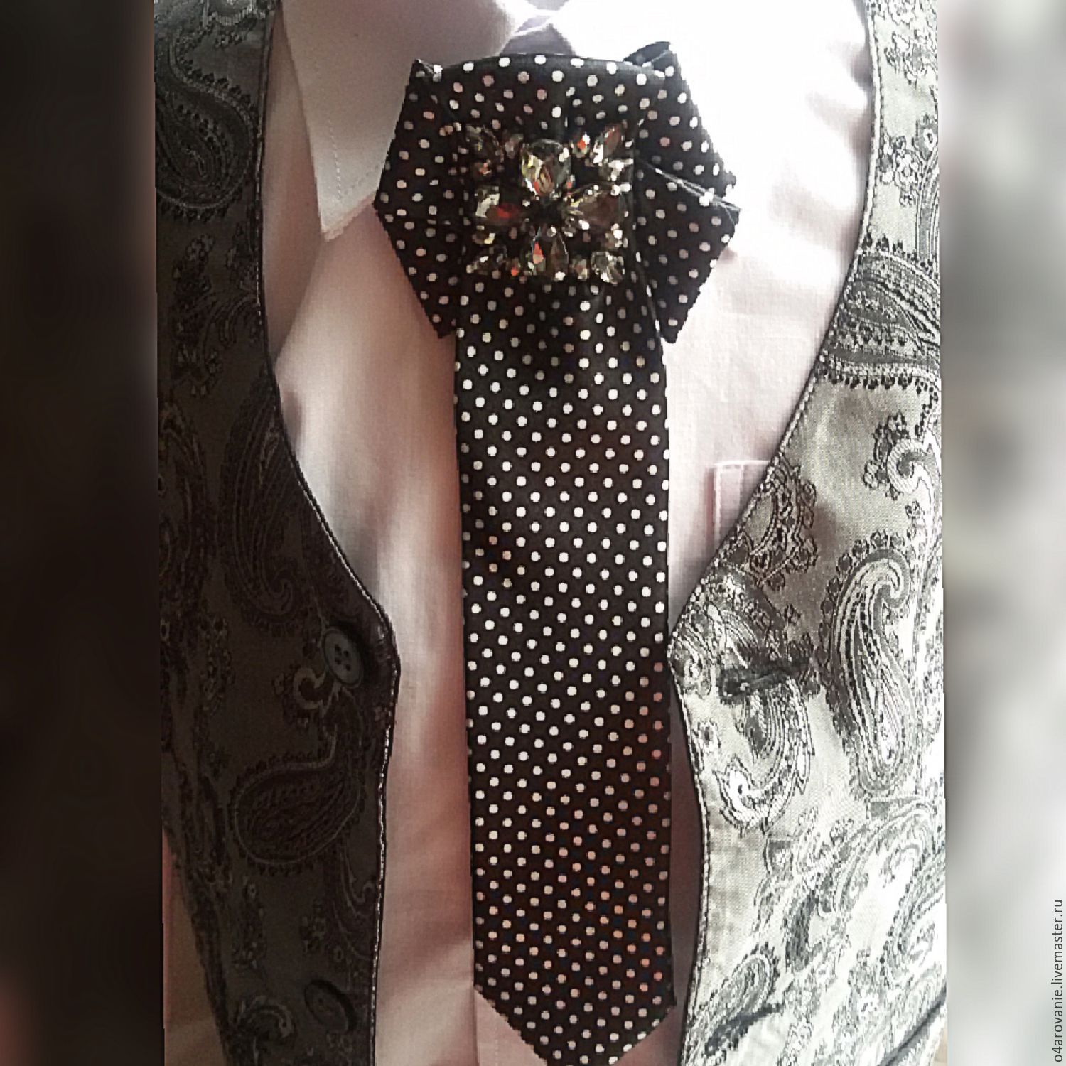 Брошь -галстук"Гламурный горошек" в интернет-магазине на Ярмарке ...