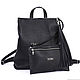 Leather Backpack Black Medium Casual Leather with Cosmetic Bag, Backpacks, Moscow,  Фото №1