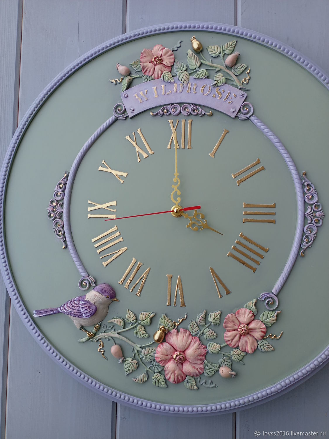 Часы барельеф"Шиповник,дикая роза" купить в интернет-магазине Ярмарка ...