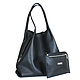 Shopper Bag Leather Black Bag Tote Bag Bag with Cosmetic Bag. Shopper. BagsByKaterinaKlestova (kklestova). Online shopping on My Livemaster.  Фото №2