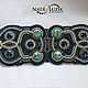 Dark blue wide elastic belt bead embroidery Swarovski. Belt. Natalia Luzik Jewelry&Accessories (nataluzik). My Livemaster. Фото №5