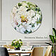 Round picture with peony. Delicate peony on a round canvas, Pictures, Moscow,  Фото №1