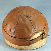 Аксессуары handmade. Livemaster - original item Docker beanie leather hat DBH-48. Handmade.