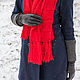 Red scarf with tassels. Scarves. SweetMarket. My Livemaster. Фото №4
