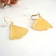 Order Earrings with Real Ginkgo Biloba Leaves Yellow Leaf Autumn Gold. WonderLand. Livemaster. . Earrings Фото №3
