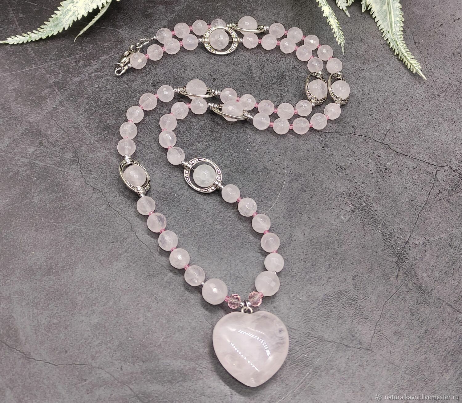 Natural Rose Quartz Sautoire with pendant, Necklace, Moscow,  Фото №1