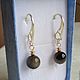 Earrings with gold obsidian and silver 925 with gilt. Earrings. marusjy. My Livemaster. Фото №4