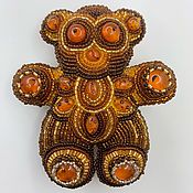 Куклы и игрушки handmade. Livemaster - original item Amber bear with amber and beads. Handmade.
