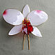 Large white Cattleya hair clip handmade, Hairpin, Cheboksary,  Фото №1