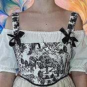 Одежда handmade. Livemaster - original item Corsets: Corset tightening underboob, casual style with Dior print.. Handmade.