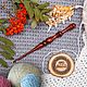 Crochet hook made of Siberian cedar wood 4mm. K32, Crochet Hooks, Novokuznetsk,  Фото №1
