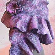 Аксессуары handmade. Livemaster - original item Felted gossamer scarf with flower brooch Romantic evening. Handmade.