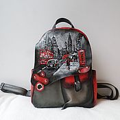 Сумки и аксессуары handmade. Livemaster - original item Author`s leather backpack with painting.To order.. Handmade.