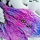 Большой фиолетовый шелковый шарф Палантин длинный жатый розово голубой. Шарфы. Анастасия - Шёлковые премудрости. Ярмарка Мастеров.  Фото №5