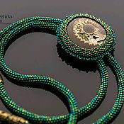 Аксессуары handmade. Livemaster - original item A Bolo tie with sparkling iridescent Ammonite with mother of pearl.. Handmade.