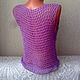 Order Lightweight vest t-shirt 'Flower garden' handmade. hand knitting from Galina Akhmedova. Livemaster. . Vests Фото №3