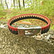 Order Thin leather bracelet Red stripe, Black stripe. Tatiana (Leather bracelets). Livemaster. . Cuff bracelet Фото №3