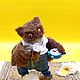 Сова "С добрым утром! ". Интерьерная кукла. Lerlik_miniatures. Ярмарка Мастеров.  Фото №4