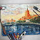 Paintings: moscow city landscape sunset water MOSCOW RIVER. Pictures. pictures & decor of TanyaSeptember. Online shopping on My Livemaster.  Фото №2