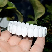Украшения handmade. Livemaster - original item Natural White Agate Bracelet with a cut. Handmade.